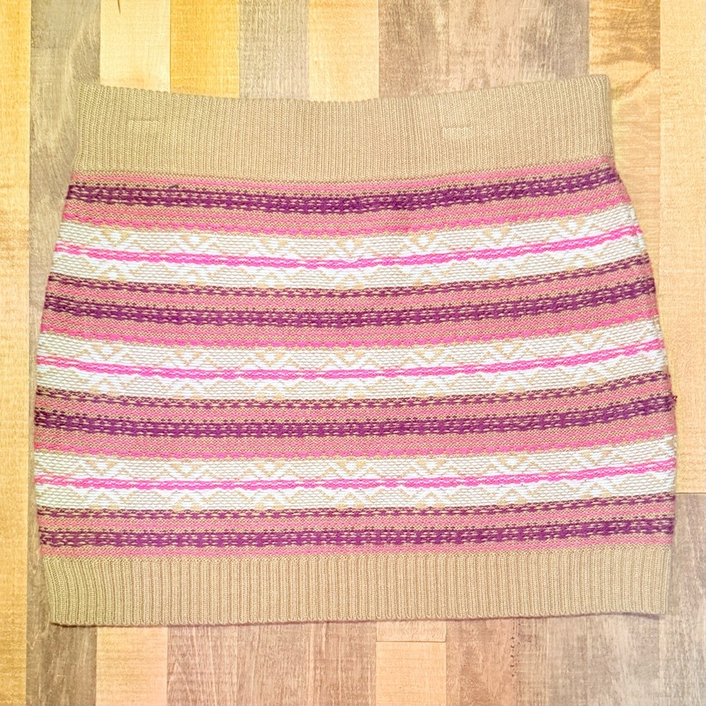 Mossimo Supply Co. Tan and Pink Mini Skirt